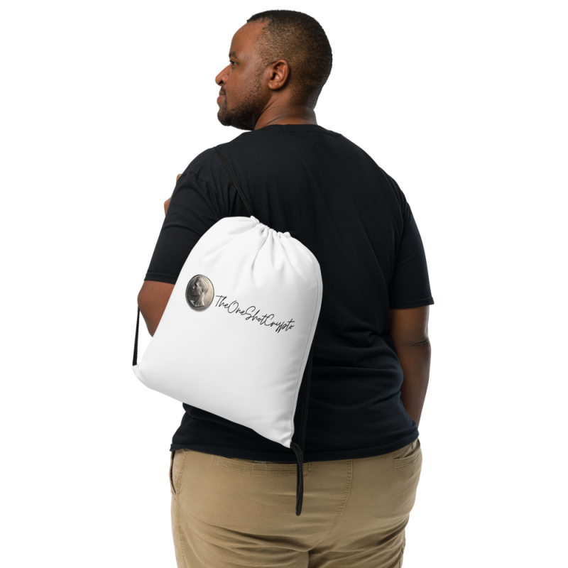 Unisex Premium “TheOneShotCrypto” Drawstring bag - Image 4